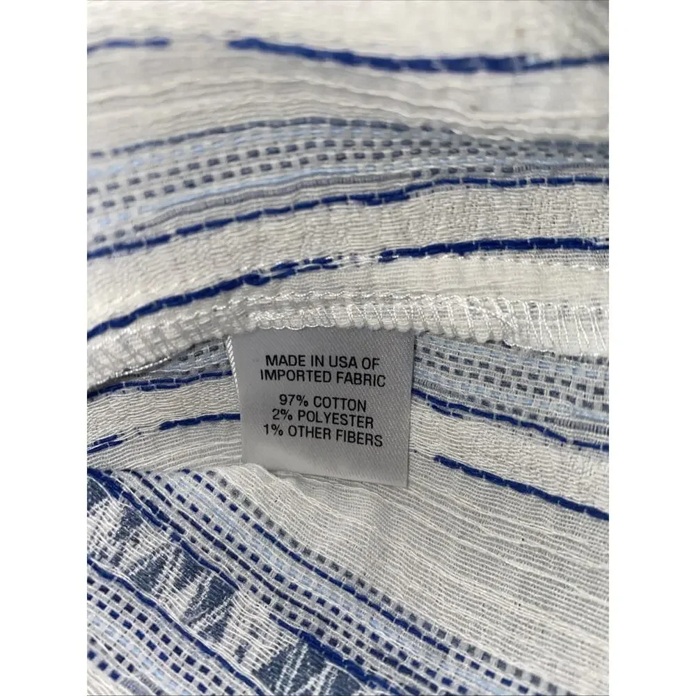 Drew Anthropologie Blue White Striped Cotton Blend Button Back Tank Top Small
